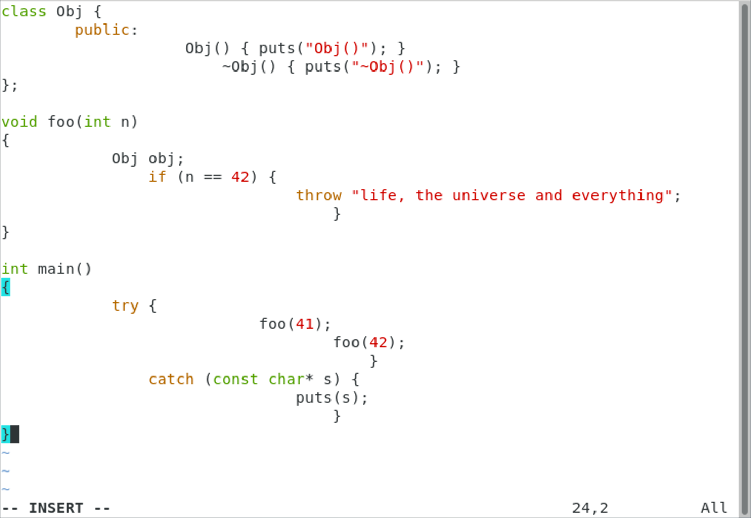 老版本 Vim 下直接粘贴可能出现的错误结果 Fig5.1